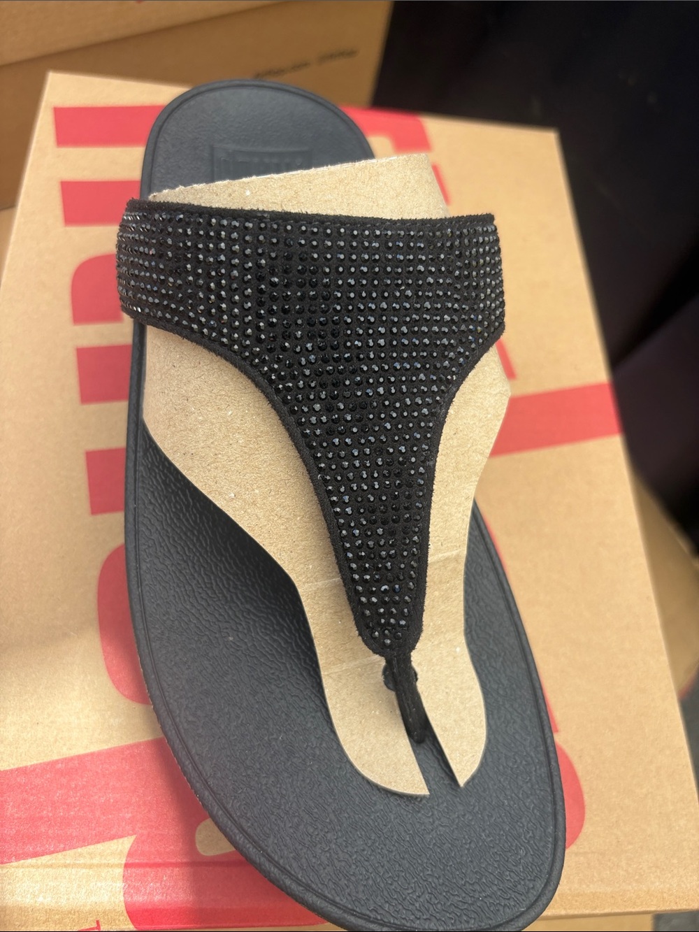 Fitflop Lulu Crystal Embellished Toe Post Sandals